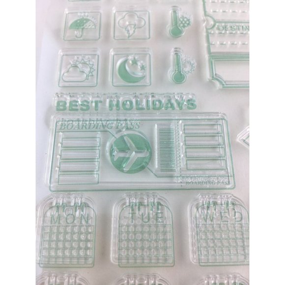 Daily Travel Planner Stamp Kit 25 Pcs Calendar Weather Activity Tracker mq - Picture 6 of 8